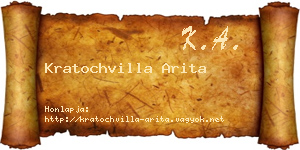 Kratochvilla Arita névjegykártya